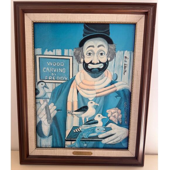 Authentic Red Skelton Hand Signed "The Woodcarver" Print – Limited Edition - Picture 1 of 8